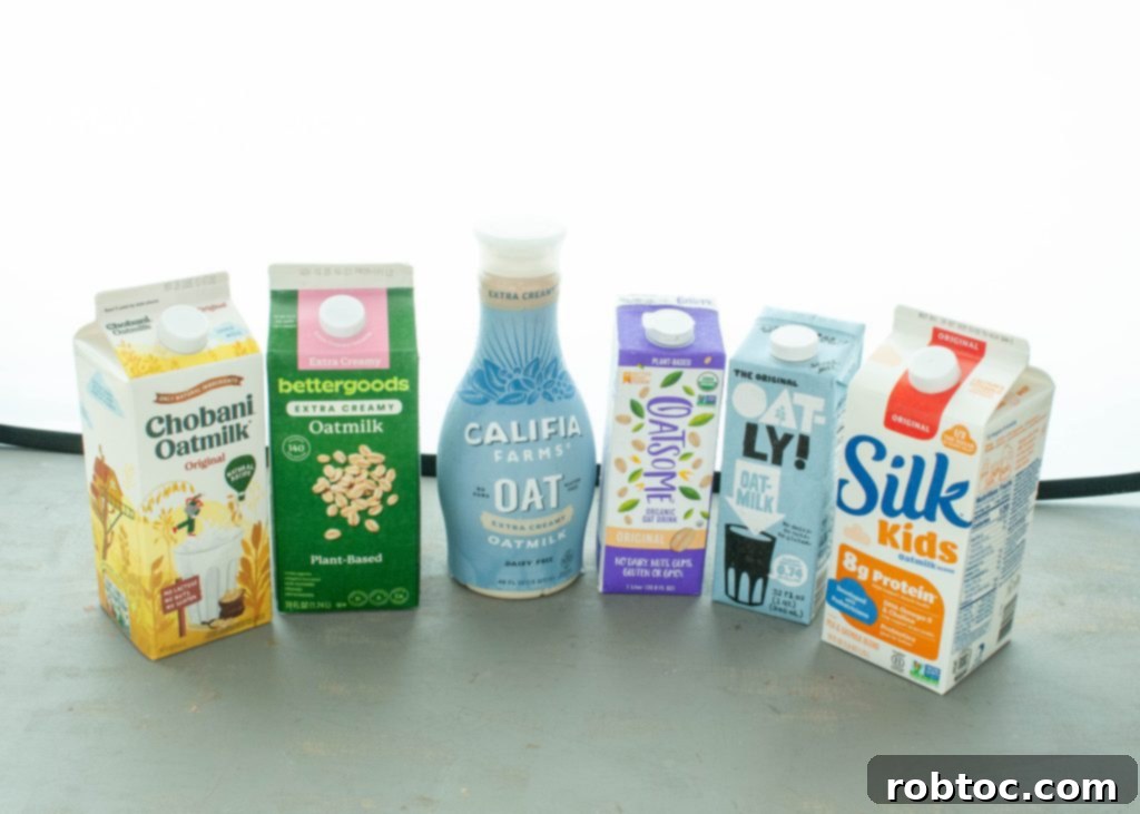 which oat milks are gluten free photo of various brands all lined up together