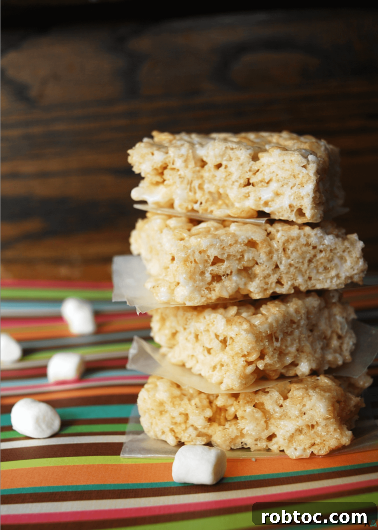 Stacked allergy-friendly rice krispies treats