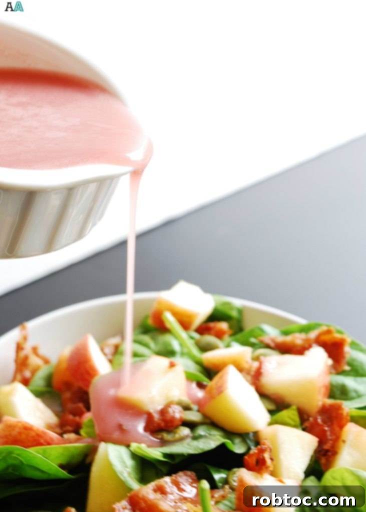 Apple, Bacon & Spinach Salad with Sweet Red Onion Vinaigrette (GF, DF, Egg, Soy, Peanut & Tree Nut Free, Top 8 Free) Recipe by AllergyAwesomeness.com