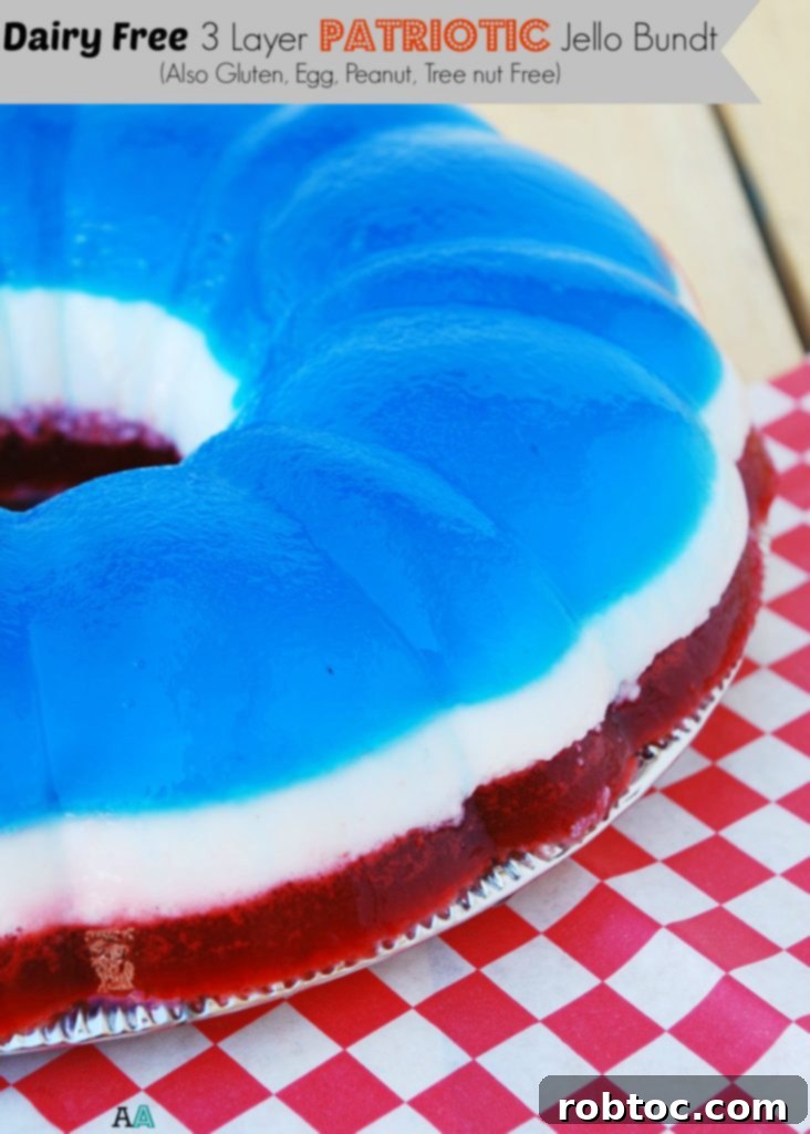 Dairy-free Patriotic Jello Mold by AllergyAwesomeness.com
