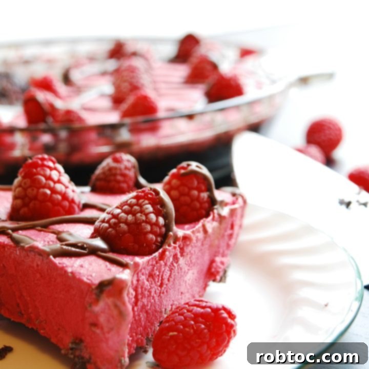 Gluten Free Vegan Frozen Raspberry Pie: A creamy, no-bake summer dessert.