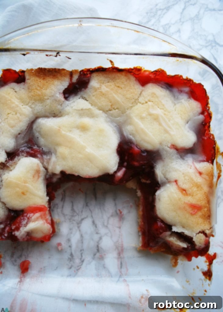 Lush Vegan Cherry Cobbler, gluten-free and allergy-friendly, topped with a sweet glaze. Perfect for those with dietary restrictions. Recipe by AllergyAwesomeness.com