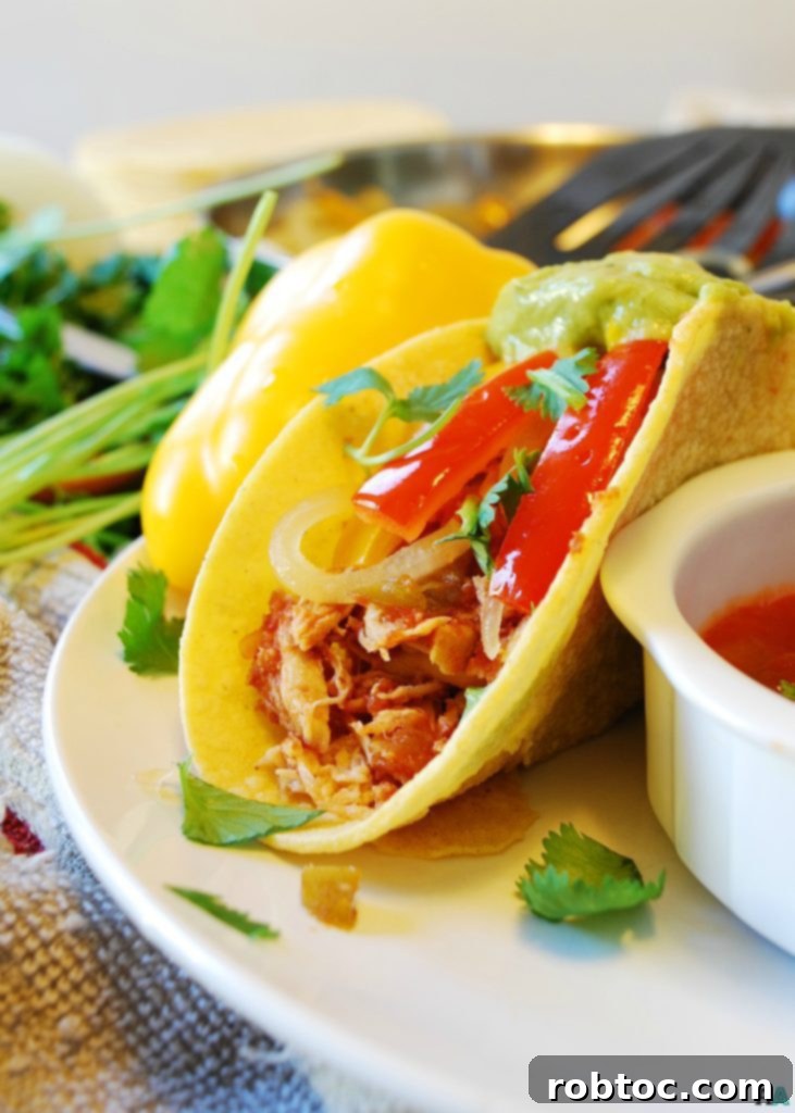 Slow Cooker Salsa Chicken Tacos (Gluten, Dairy, Egg, Soy, Peanut & Tree nut Free; Top 8 Free) Easy dinner recipe by AllergyAwesomeness.com