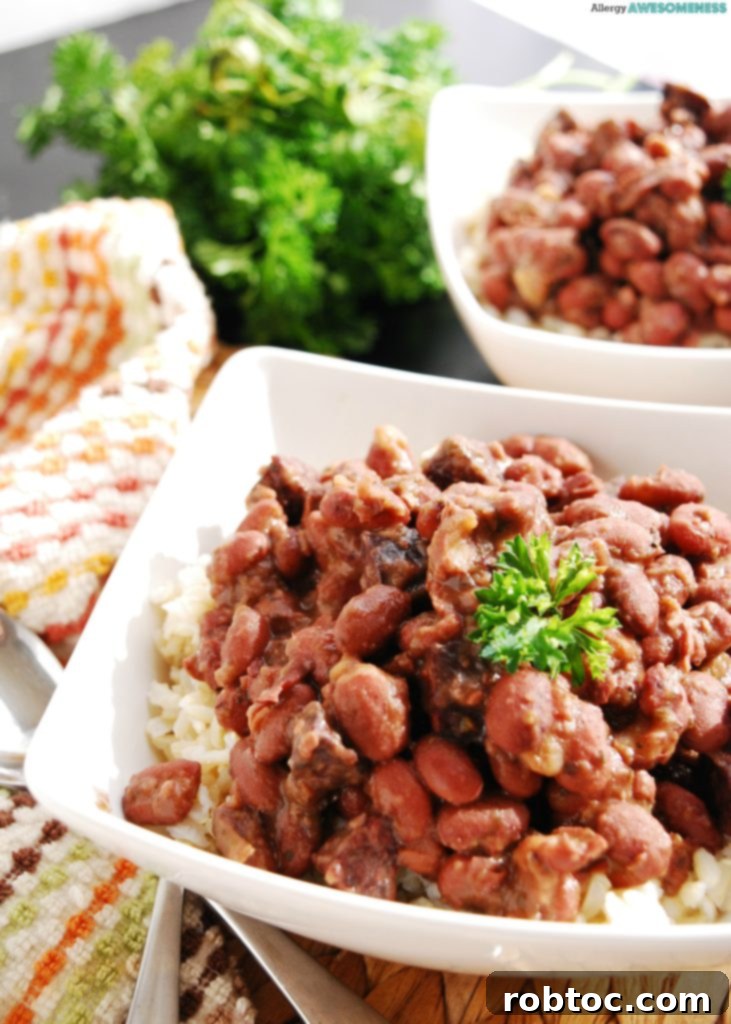Hearty gluten-free Red Beans and Rice made in an Instant Pot, a delicious and easy weeknight meal