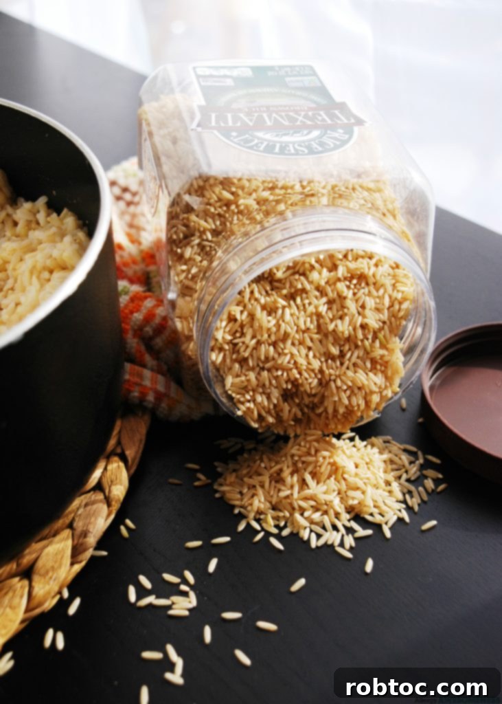 Texmati RiceSelect gluten-free brown rice, an ideal accompaniment for hearty bean dishes