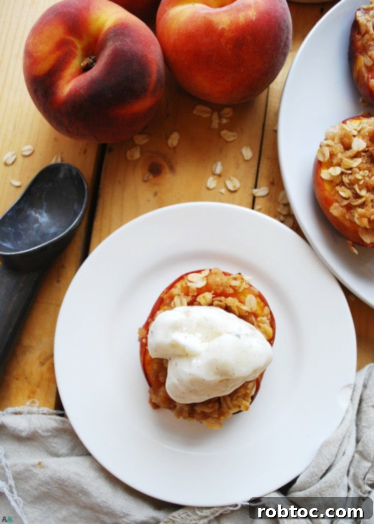 Wholesome Vegan Gluten and Dairy Free Streusel Stuffed Peaches 7 Homemade Streusel Stuffed Peaches - A Gluten-Free, Dairy-Free, and Vegan Dessert