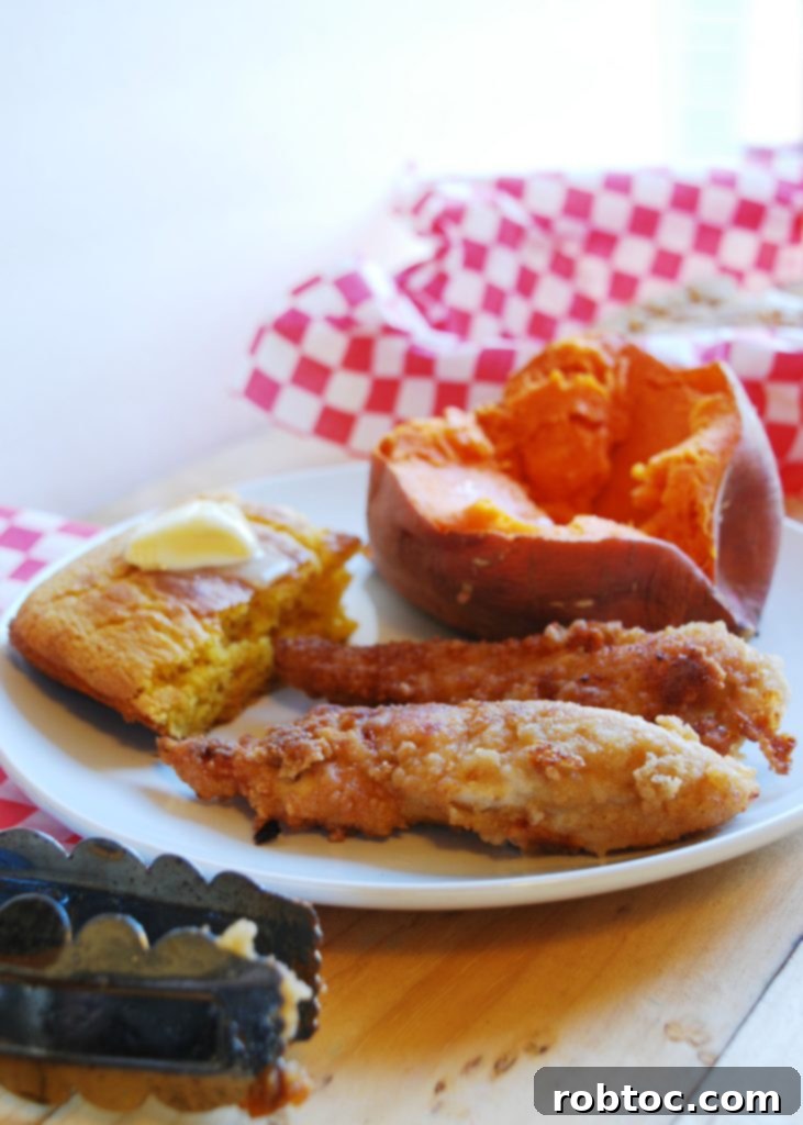 A plate of golden-brown, crispy fried chicken, gluten-free and allergy-friendly, ready to be enjoyed as a family meal.