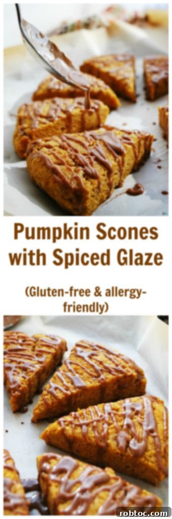 Delectable Top 8 Free Vegan Pumpkin Scones with Spiced Glaze 8 Pin this recipe: Gluten-Free Vegan Pumpkin Scones with Spiced Glaze by AllergyAwesomeness.com