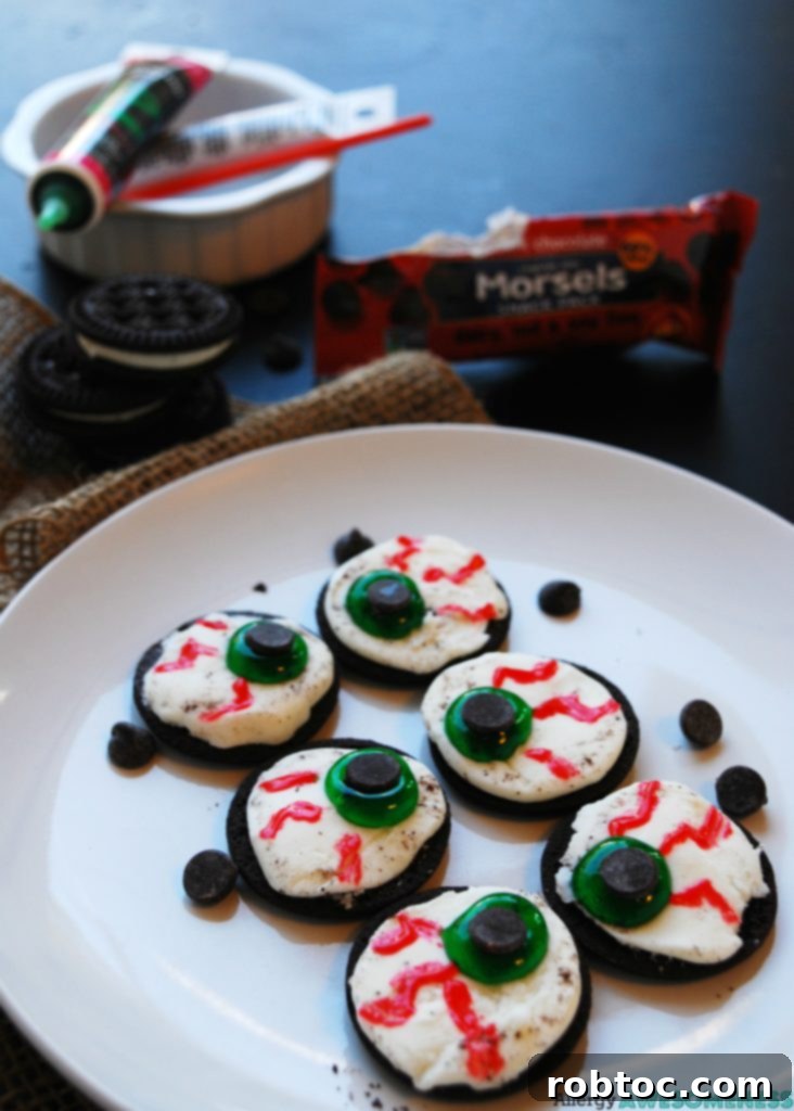 A festive display of Monster Eyeballs, perfect for a Halloween treat table for children with food allergies.