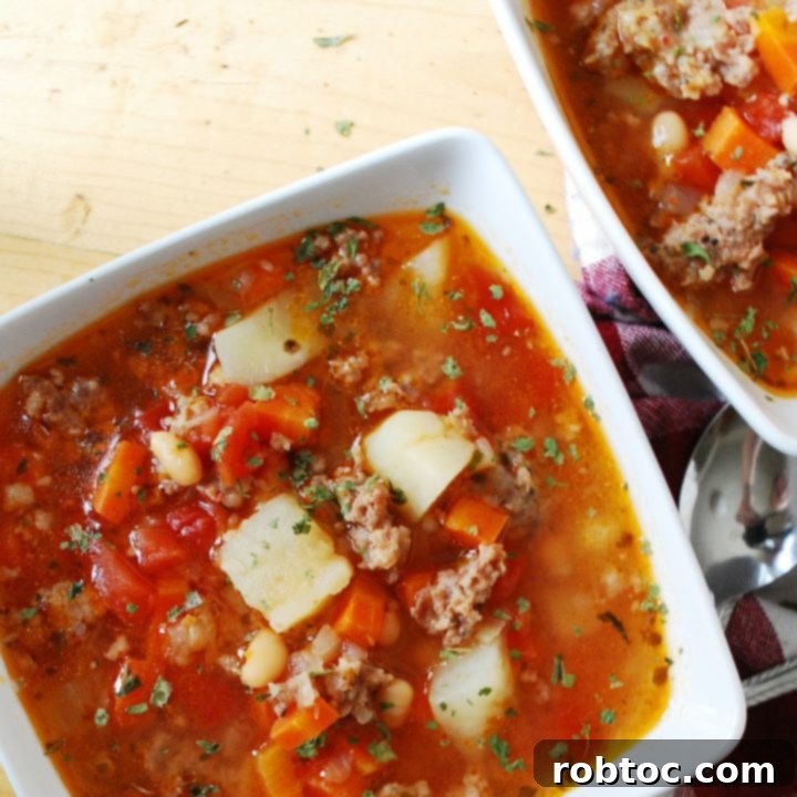 Gluten-Free & Dairy-Free Potato & Sausage Soup. Dinner recipe by AllergyAwesomeness.com