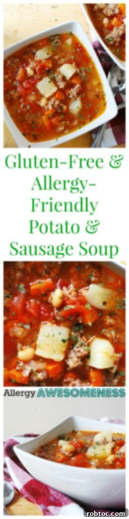Pin for later: Gluten-Free Dairy-Free Potato Sausage Soup recipe.