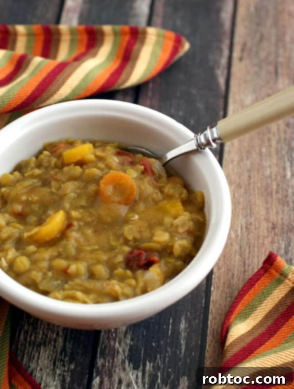 Hearty Smoky Split Pea Soup, gluten-free, dairy-free, egg-free, soy-free, nut-free, and vegan
