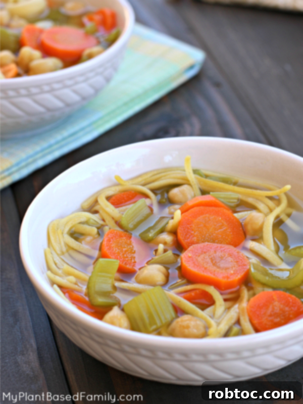 Hearty Chickpea Noodle Soup, gluten-free, dairy-free, egg-free, soy-free, peanut-free, tree nut-free, and Top 8 free