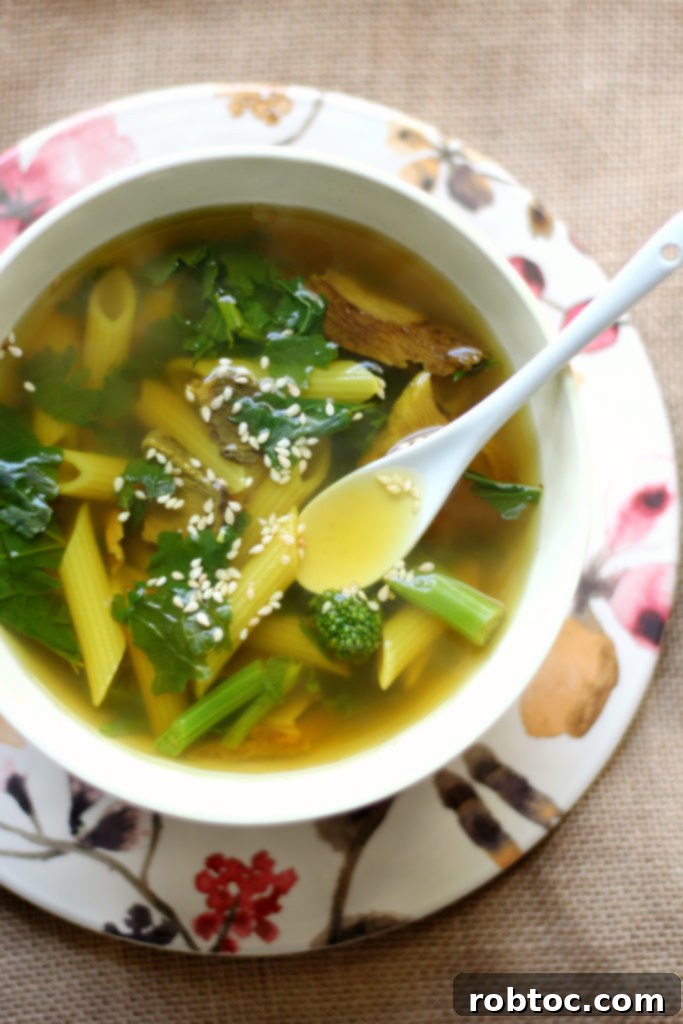 Gentle Tummy Healing Soup for One, gluten-free, dairy-free, egg-free, and vegan