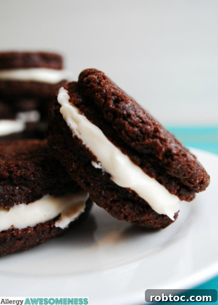 Truly Allergy Friendly Homemade Chocolate Sandwich Cookies 8 Allergy-friendly Homemade Oreo Recipe by AllergyAwesomeness.com