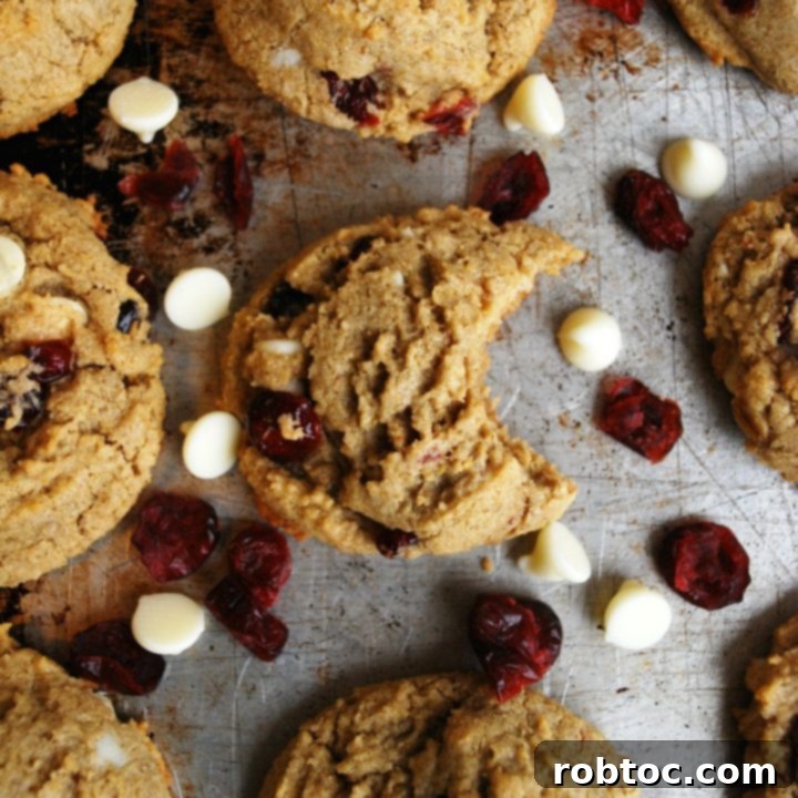 gluten-free-dairy-free-white-chocolate-craisin-cookies-on-a-baking-sheet-above