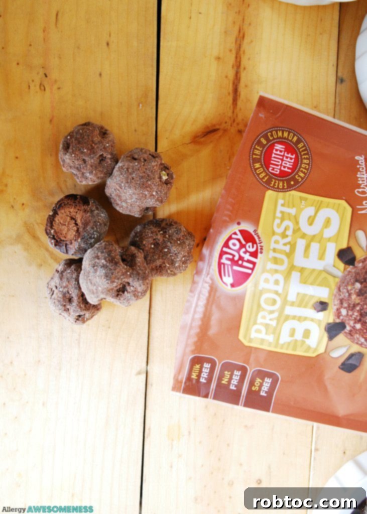 Resealable pouch of Enjoy Life ProBurst Bites for easy, on-the-go allergy-friendly snacking