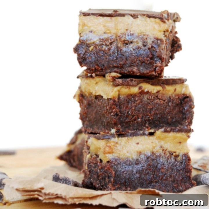 Triple Layer SunButter Brownies (Gluten-free, Vegan)