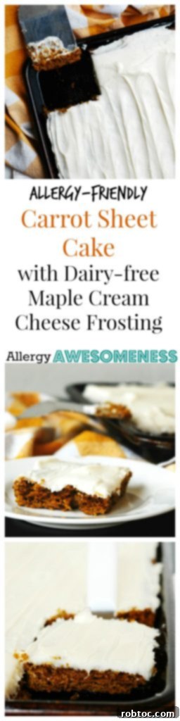 Allergy-friendly carrot sheet cake. Dessert recipe by AllergyAwesomeness