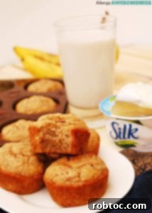 Banana Muffins (GF, DF, Egg, Peanut/Tree nut Free, Vegan) copyright Allergy Awesomeness