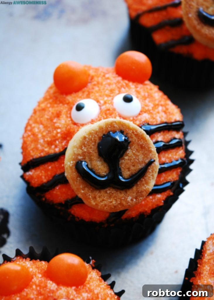 DIY Tiger Birthday Cupcakes