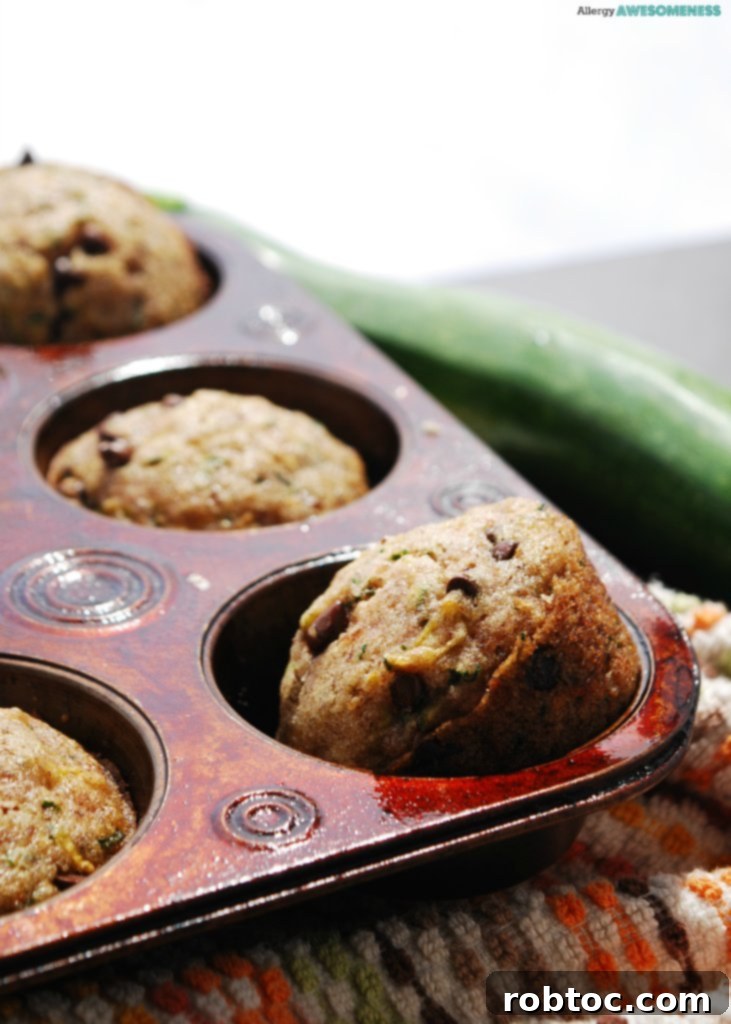 Top-8-free zucchini muffin recipe, safe for multiple food allergies