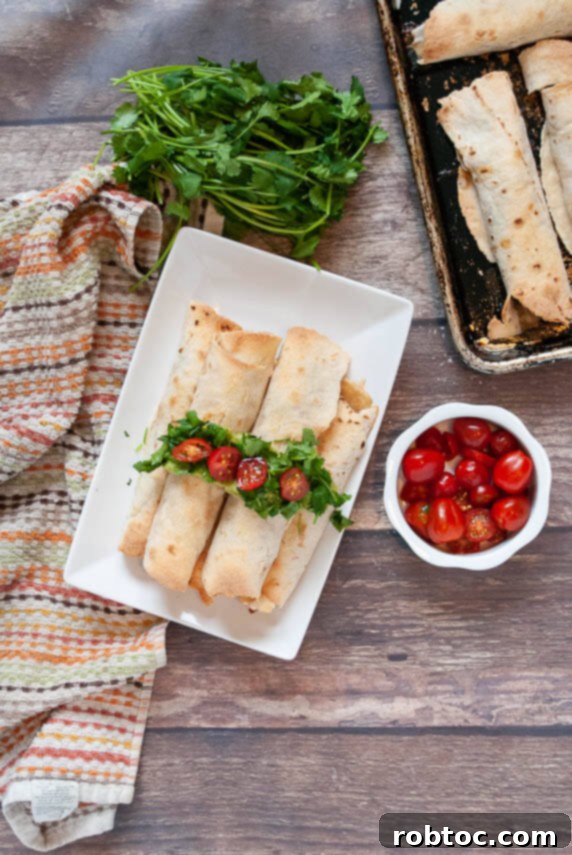 Ultimate Gluten Free Baked Chicken Taquitos 3 crispy gluten-free taquitos