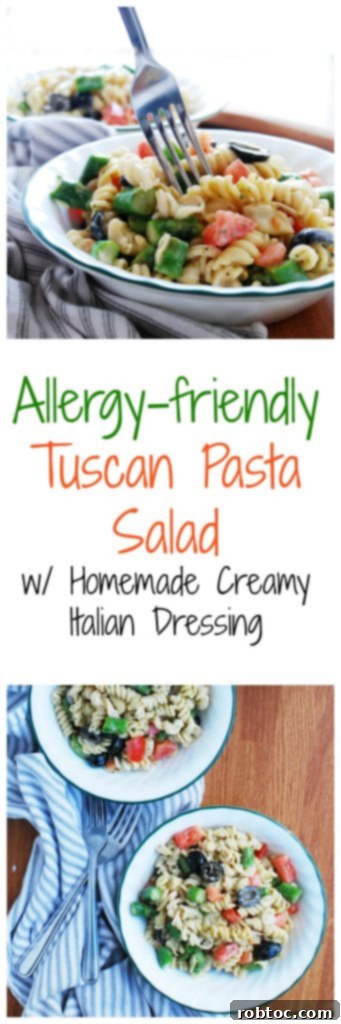 Delicious Gluten and Dairy Free Tuscan Pasta Salad 9 Allergy-friendly Tuscan Pasta Salad by AllergyAwesomeness.com