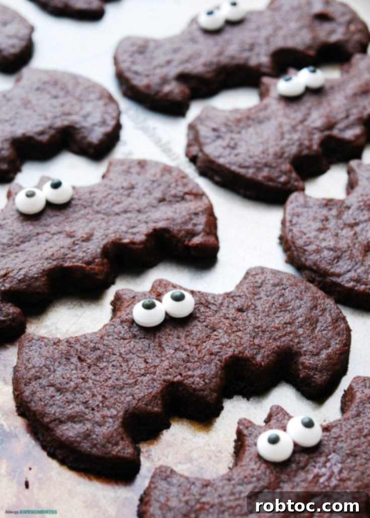 Allergy-friendly Chocolate Sugar Cookie Bats Pinterest Pin
