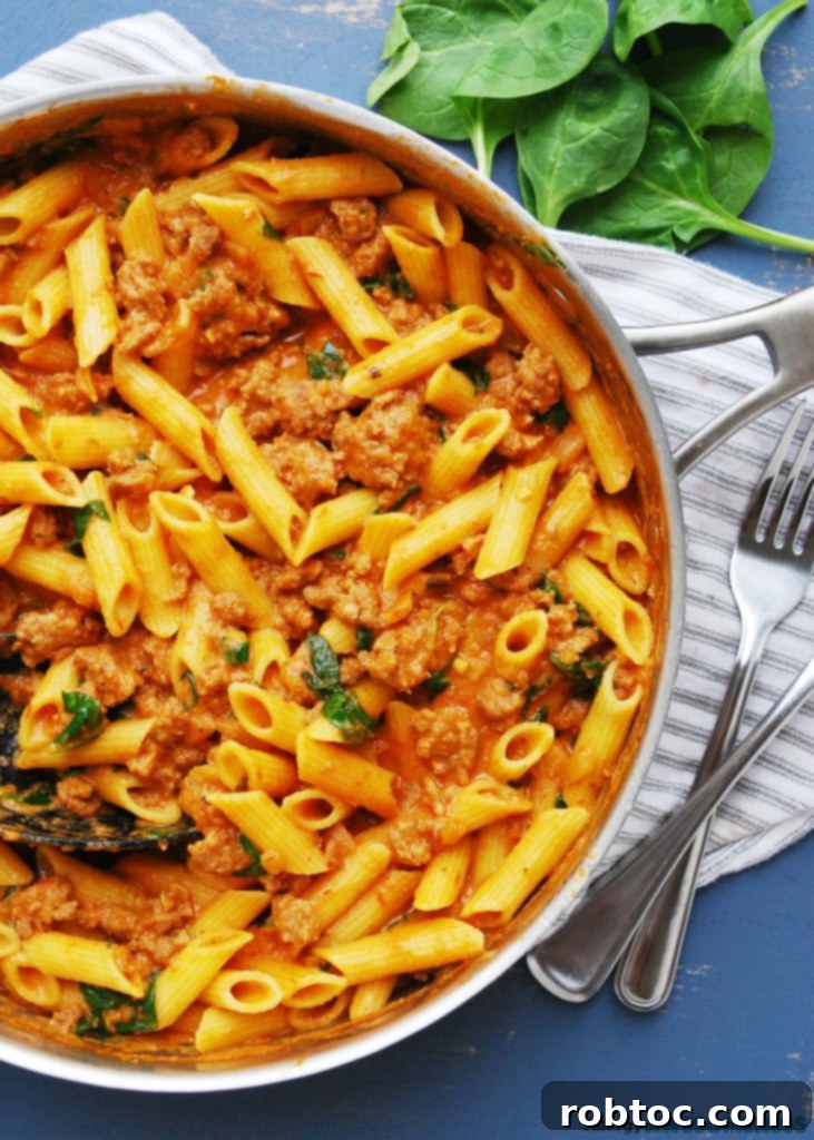 Sausage and Spinach Pasta, Wholly Gluten-Free and Dairy-Free 2 Creamy Gluten-Free Spinach and Sausage Pasta, 30-Minute Dairy-Free Recipe