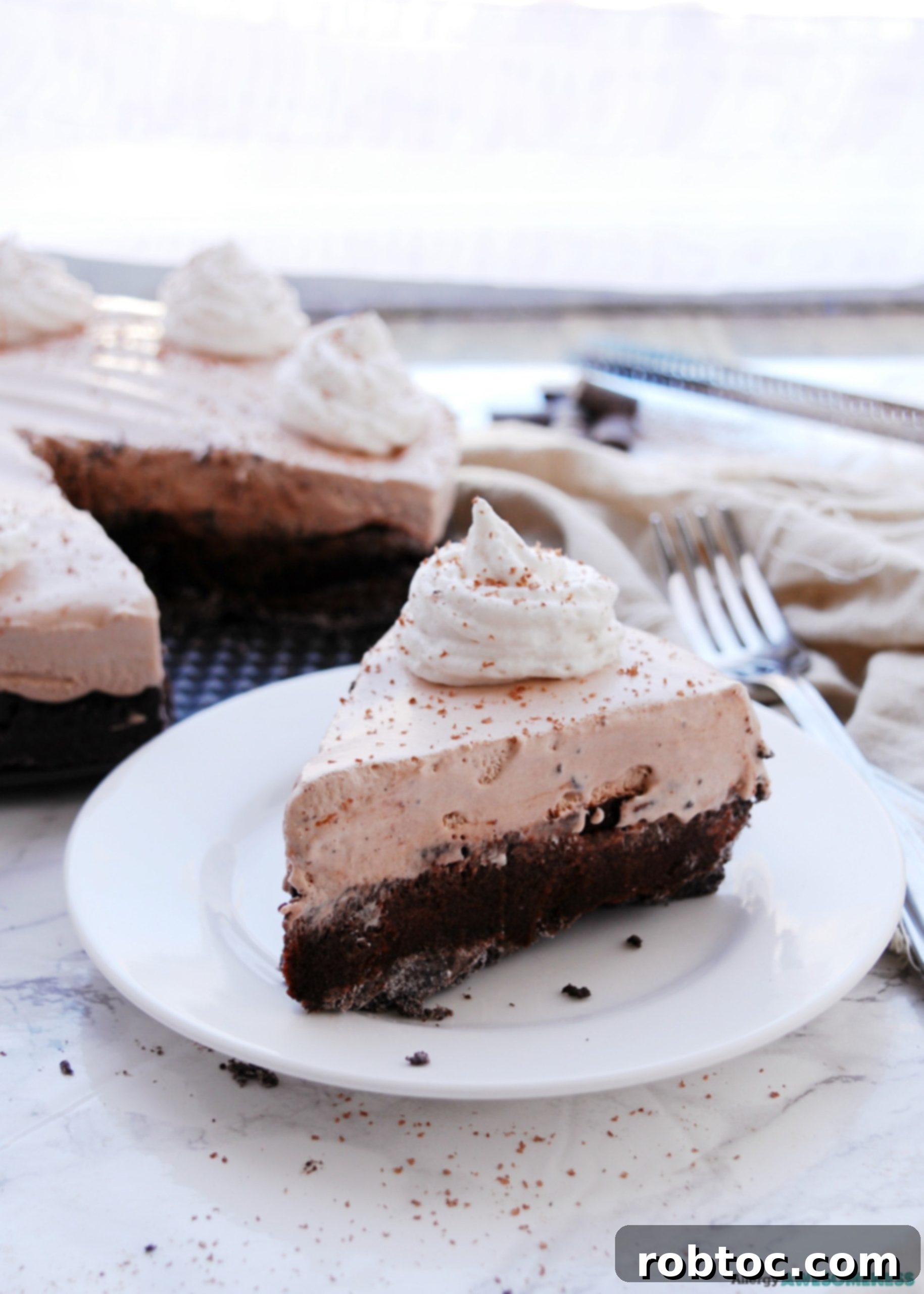 Decadent Vegan Triple Chocolate Pie Free of Gluten, Peanuts, and Tree Nuts 2 Delicious Thanksgiving pies for food allergies, a layered triple chocolate pie