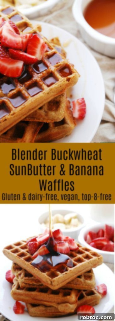 Blender Buckwheat SunButter & Banana Waffles Recipe by AllergyAwesomeness