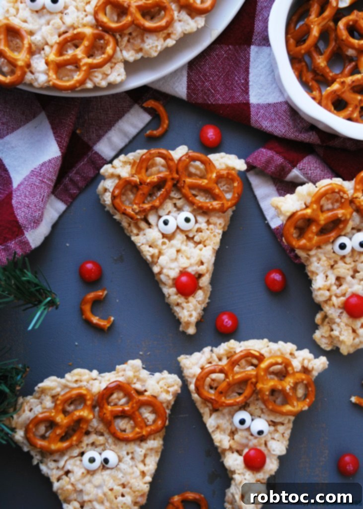 Allergy-Friendly Reindeer Rice Krispie Treats 5 Step-by-step guide on how to make gluten-free Reindeer Rice Krispies treats