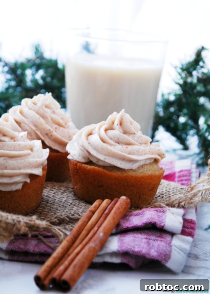 Egg-free eggnog cupcakes, a perfect holiday treat for those with allergies