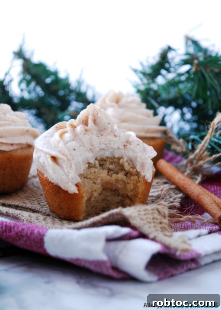 Gluten-free eggnog cupcakes with eggnog frosting, perfect for festive gatherings