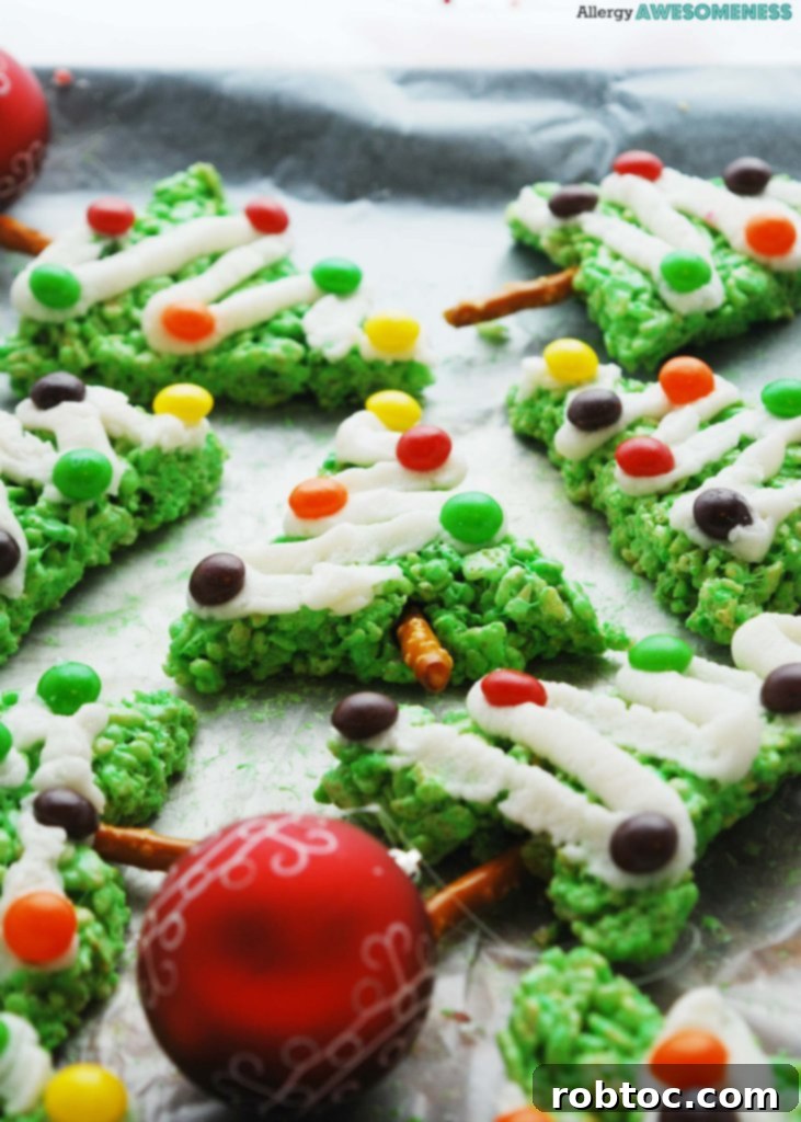 Delicious Allergy Free Krispie Trees 2 allergy-friendly Christmas trees, no-bake holiday treat