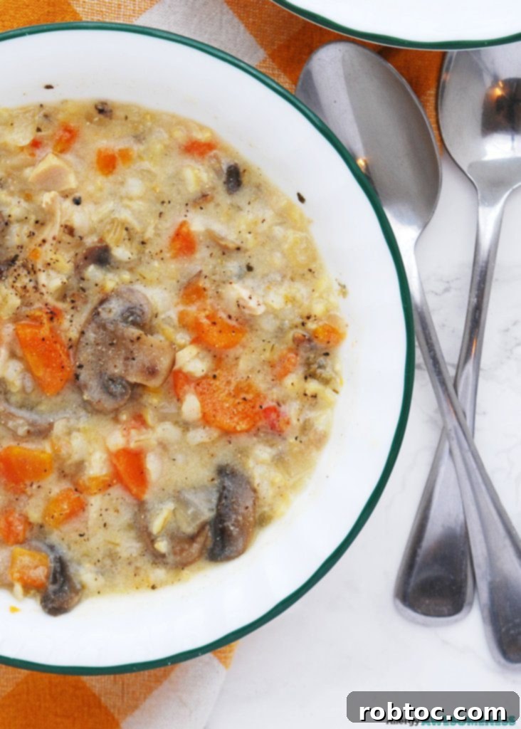 Comforting Gluten and Dairy-Free Instant Pot Chicken, Mushroom, and Wild Rice Soup 4 dairy-free creamy chicken and wild rice soup recipe