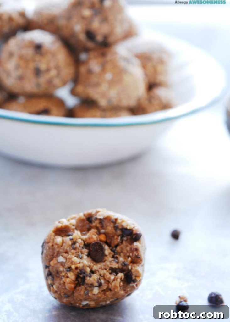 Homemade oat-free energy ball recipe for a healthy and safe snack