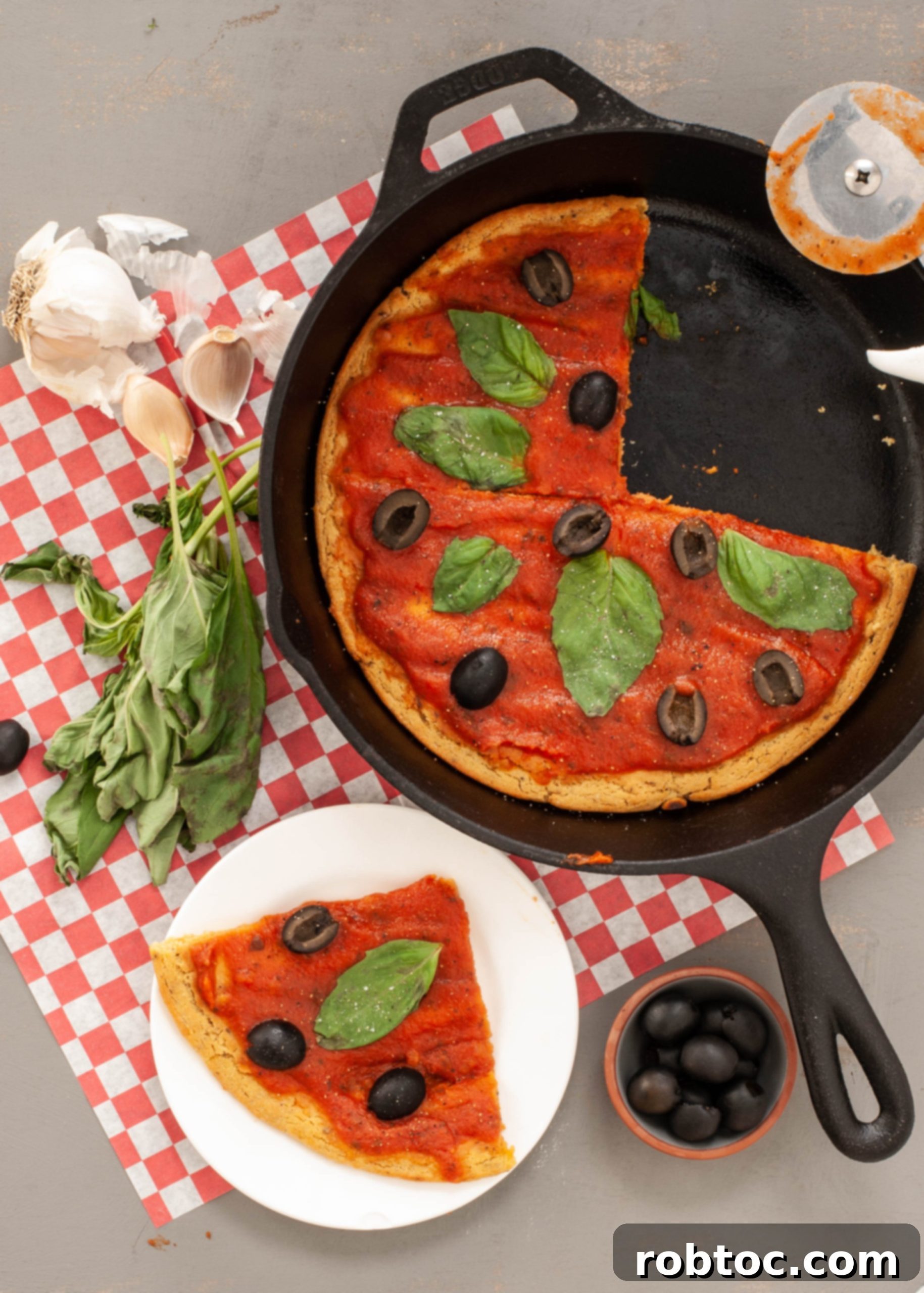 Skillet Socca Pizza: Vegan, Gluten-Free and Grain-Free 4 skillet-socca-pizza-gluten-free-egg-free