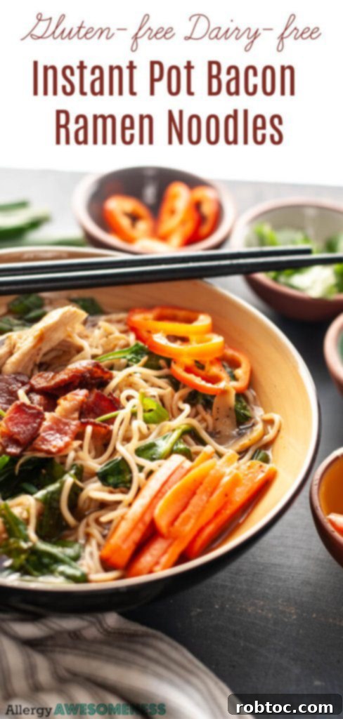 dairy-free-gluten-free-bacon-ramen-noodles-for-your-instant-pot, best gluten-free ramen, weeknight ramen