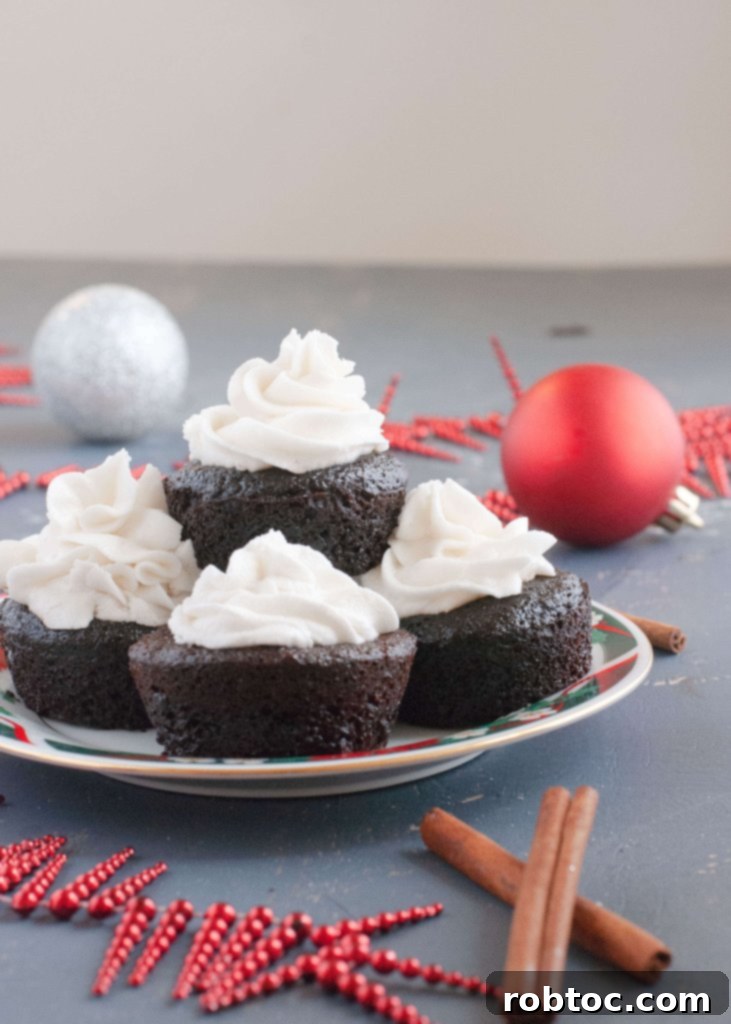 Vegan Allergy-Friendly Chocolate Gingerbread Cupcakes with a hint of spice