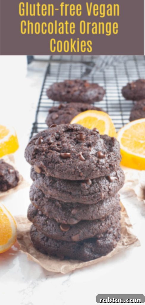 Indulgent Gluten Free Vegan Chocolate Orange Cookies Top 8 Allergen Free 9 Pin for Allergy-friendly Chocolate Orange Cookies by AllergyAwesomeness.com