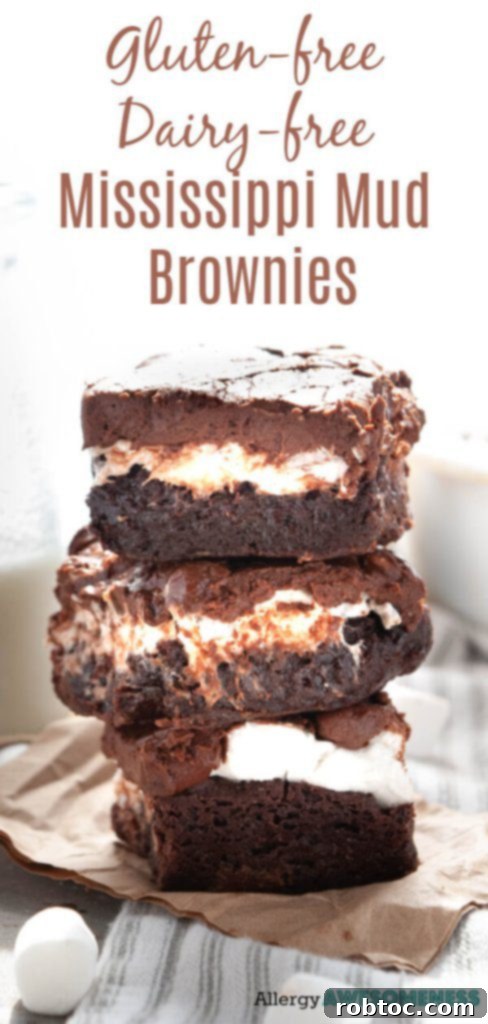 Pin this delicious Gluten-free, Dairy-free Mississippi Mud Brownies recipe from AllergyAwesomeness.com