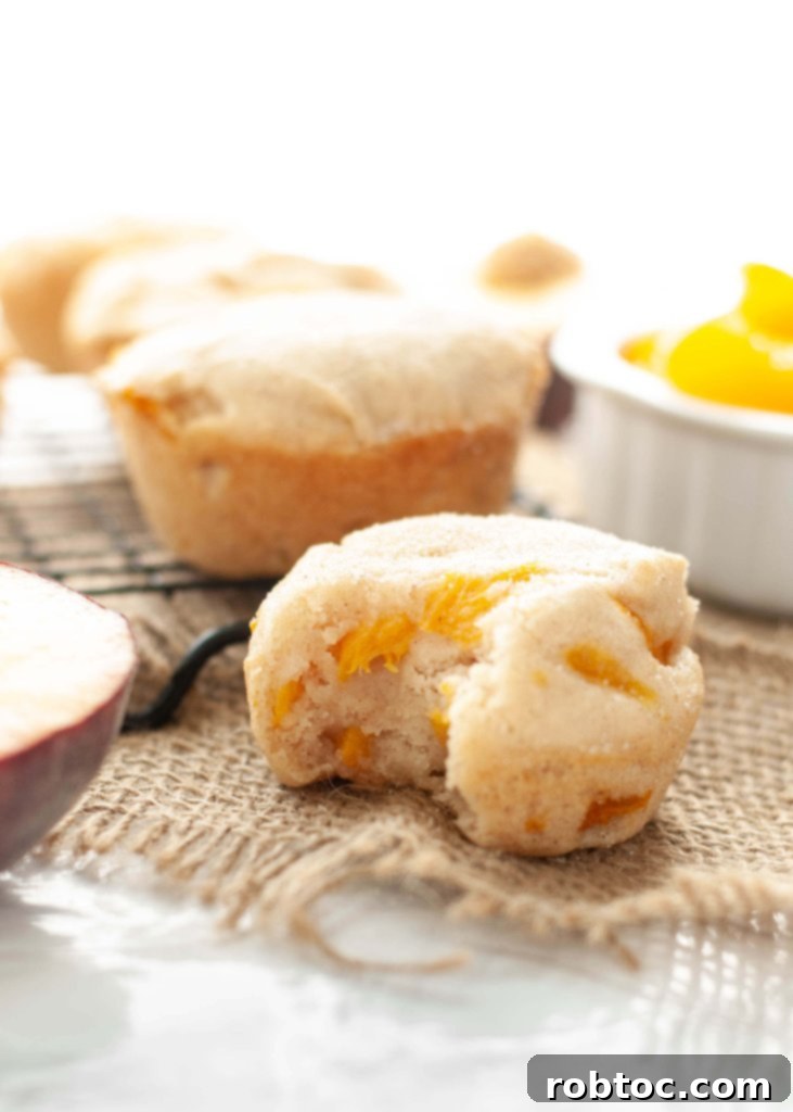 Top 8 Allergen-Free Gluten-Free Vegan Peach Muffins 9 allergy-friendly-peach-muffins - fresh from the oven