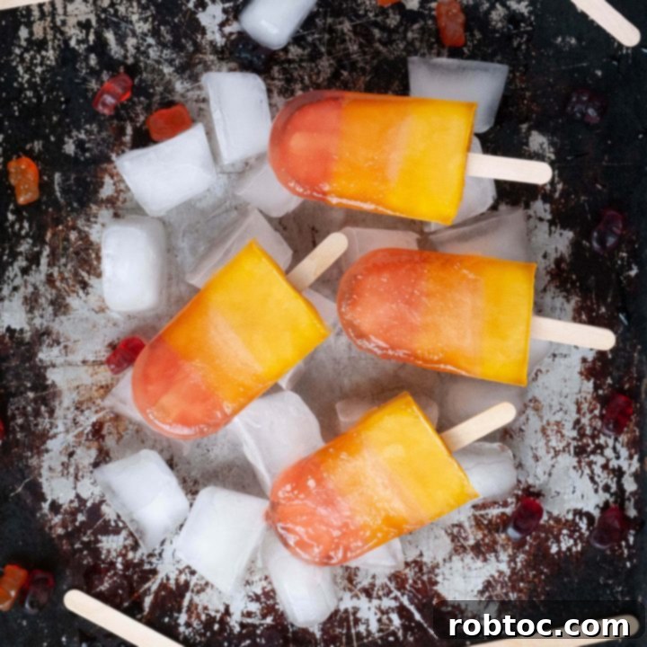 Homemade Gummy Bear Popsicles