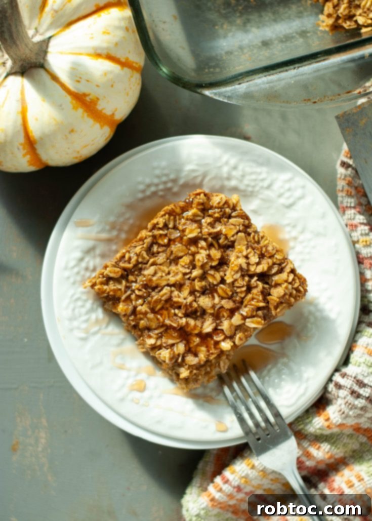 pinterest pin for vegan baked pumpkin oatmeal