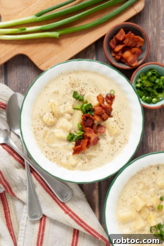 Pin this delicious Instant Pot Loaded Potato Soup recipe!