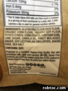mi-del-gluten-free-egg-free-gingersnap-cookie-label, showing ingredients