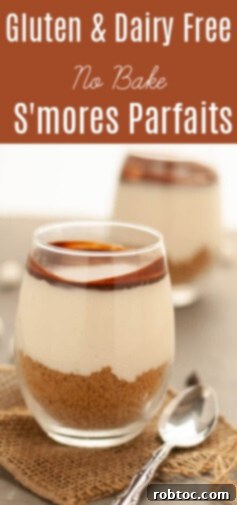 Effortless Gluten Free Dairy Free Smores Parfaits 9 Gluten and Dairy Free S'mores Parfaits in two glasses