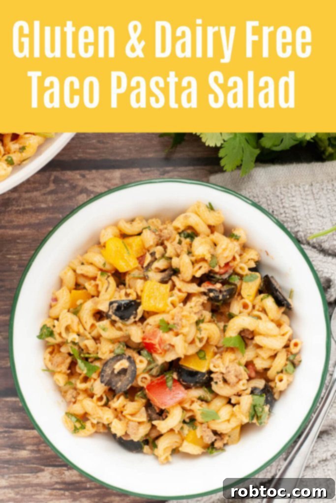 Pin for later: Easy Gluten-Free Dairy-Free Taco Pasta Salad